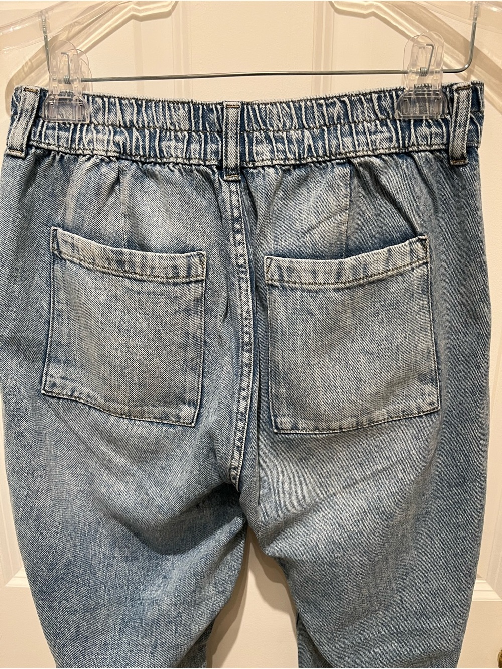 EUC GAP High-Rise Denim Girlfriend Utility Joggers in Medium Wash Size Small - Picture 15 of 16